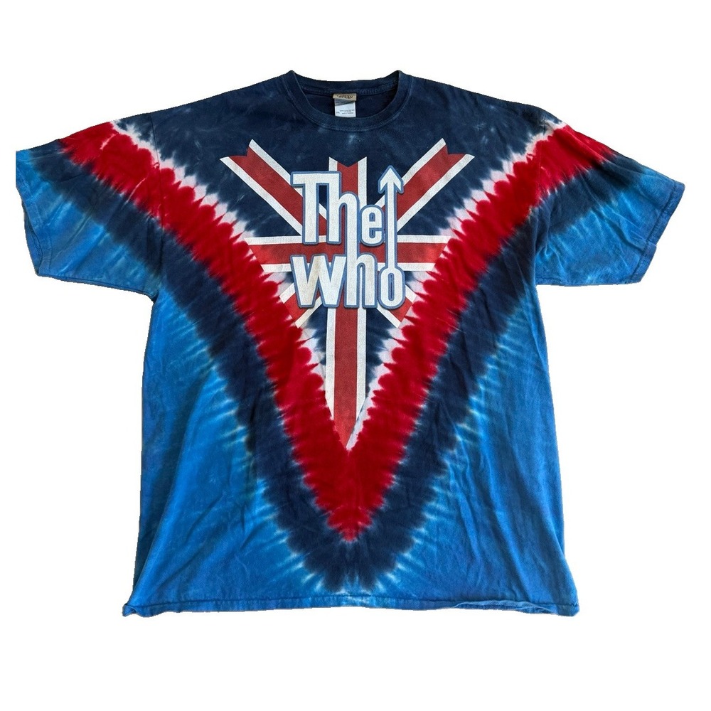 Vintage Liquid Blue T Shirt Mens Size 2XL The Who Long Live Rock Tie Dye Y2K